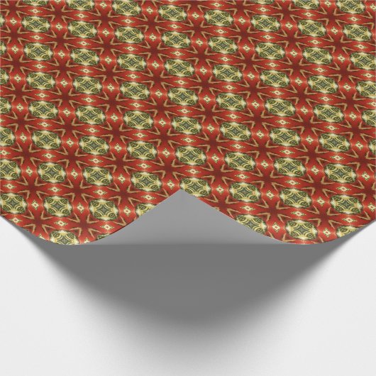 赤と緑のクリスマスベル ラッピングペーパー (角)
