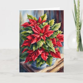 赤と緑のクリスマスポイント カード