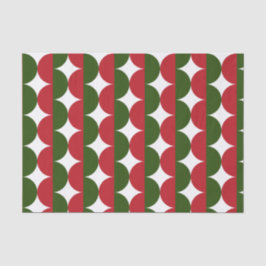赤と緑のクリスマスミッドセンチュリー波モダン線 薄葉紙