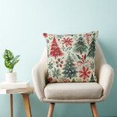 赤と緑のクリスマスモチーフのコラージュ クッション (椅子)