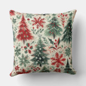 赤と緑のクリスマスモチーフのコラージュ クッション (裏面)