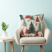 赤と緑のクリスマスモチーフのコラージュ クッション (椅子)