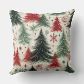 赤と緑のクリスマスモチーフのコラージュ クッション (裏面)