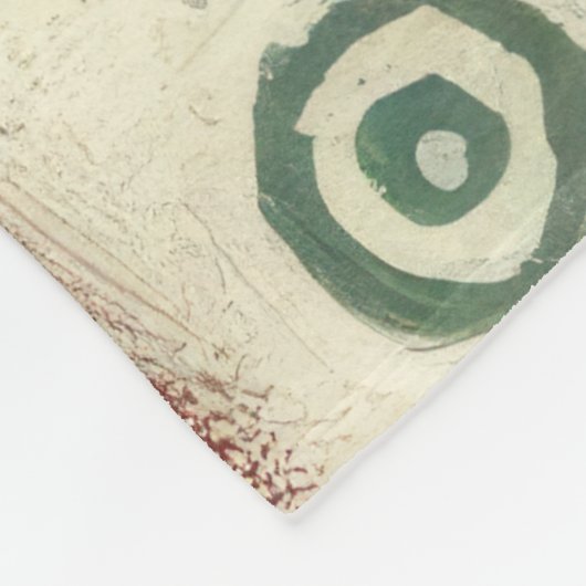 赤と緑のクリスマスモチーフのコラージュ フリースブランケット (角)