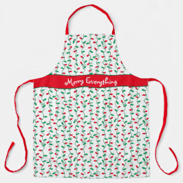 赤と緑のクリスマスライトすべてメリー エプロン