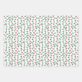 赤と緑のクリスマスライト ラッピングペーパーシート (正面2)