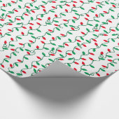 赤と緑のクリスマスライト ラッピングペーパー (角)