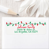 赤と緑のクリスマスライト ラベル (インサイチュ)