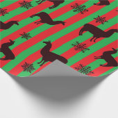 赤と緑のクリスマスラマスフェスティバルギフト ラッピングペーパー (角)