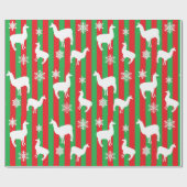 赤と緑のクリスマスラマスフェスティバルギフト ラッピングペーパー (フラット)