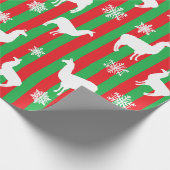 赤と緑のクリスマスラマスフェスティバルギフト ラッピングペーパー (角)