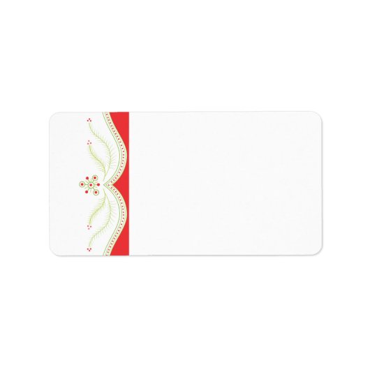 赤と緑のクリスマス住所 シール (正面)