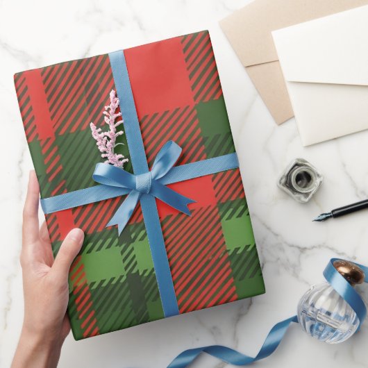 赤と緑のクリスマス包装紙 ラッピングペーパー (ギフト)