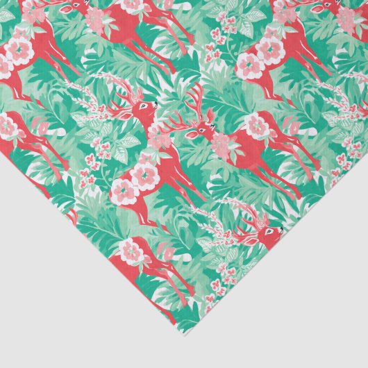 赤と緑のクリスマス名門私立校風のトナカイ 薄葉紙 (詳細)