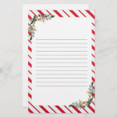 赤と緑のクリスマス文房具 便箋 (正面/裏面)