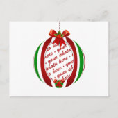赤と緑のクリスマス装飾写真立て シーズンポストカード (正面)