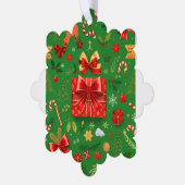 赤と緑のクリスマス オーナメントカード (左)