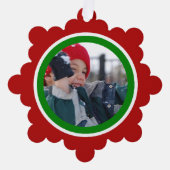 赤と緑のクリスマス オーナメントカード (正面)