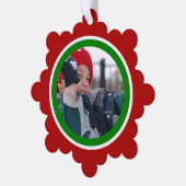 赤と緑のクリスマス オーナメントカード (左)