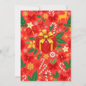 赤と緑のクリスマス シーズンカード (裏面)