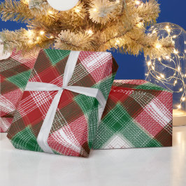 赤と緑のクリスマス スノー プライド柄 ラッピングペーパー
