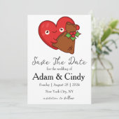 赤と緑のクリスマス・セーブ・ザ・デートカード 招待状 (スタンド正面)