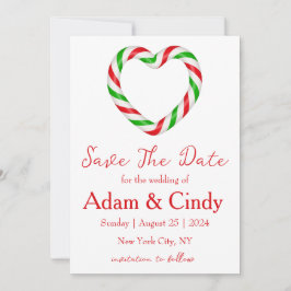 赤と緑のクリスマス・セーブ・ザ・デートカード 招待状