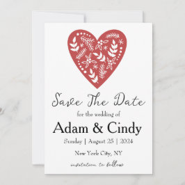 赤と緑のクリスマス・セーブ・ザ・デートカード 招待状