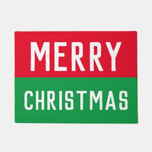 赤と緑のクリスマス ドアマット (正面)