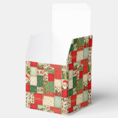 赤と緑のクリスマス・パッチワーク フェイバーボックス (オープン)