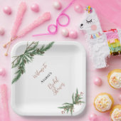 赤と緑のクリスマス ブランチ ペーパープレート (パーティー)