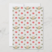 赤と緑のクリスマス ポインセチア 鹿の誕生日 招待状 (裏面)