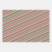 赤と緑のクリスマス ラッピングペーパーシート (正面)