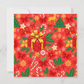 赤と緑のクリスマス 招待状 (裏面)