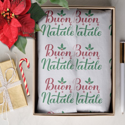 赤と緑のクリスマス Buon Natale 薄葉紙