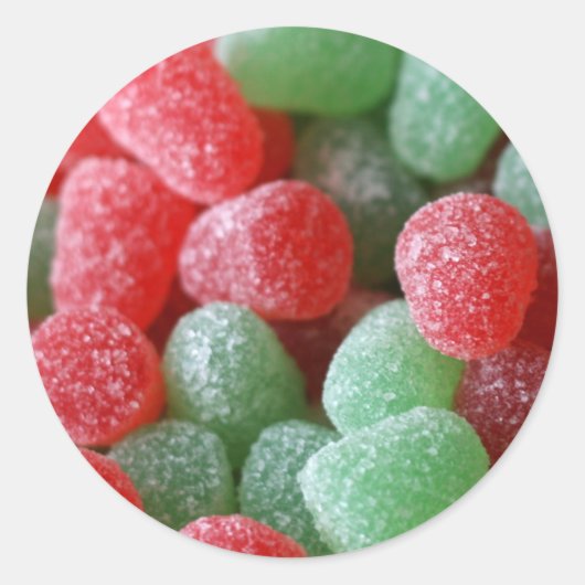 赤と緑のグドロップ ラウンドシール (正面)