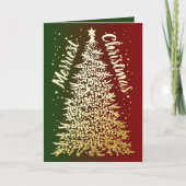 赤と緑のグラデーションメリーのクリスマスツリー シーズンカード (正面)