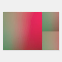 赤と緑のグラデーション ラッピングペーパーシート