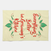 赤と緑のグラミーのキッチンタイポグラフィデザイン キッチンタオル (横)