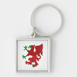 赤と緑のグリフィン キーホルダー