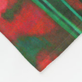 赤と緑のケシ、フローラアートテンプレート花 フリースブランケット (角)