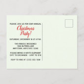 赤と緑のゴムドロップ クリスマス招待状 ポストカード (裏面)