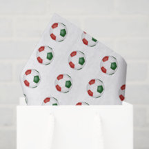 赤と緑のサッカーボールのパターン