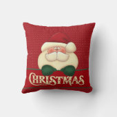 赤と緑のサンタのクリスマスピロー クッション (裏面)