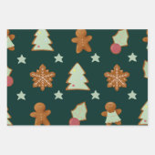 赤と緑のサンタクロースのクリスマス ラッピングペーパーシート (正面3)
