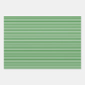 赤と緑のシックな白ストライプ水玉模様と ラッピングペーパーシート (正面3)