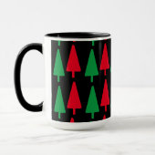 赤と緑のシンプルクリスマスツリーズ マグカップ (左)