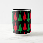 赤と緑のシンプルクリスマスツリーズ マグカップ (中央)
