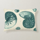 赤と緑のシーシェルアート アクセントクッション (正面)