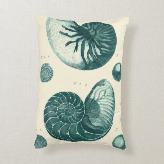 赤と緑のシーシェルアート アクセントクッション (裏面(縦))